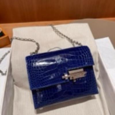 cheap quality Hermes Verrou 17 Allligator Blue Electric PHW